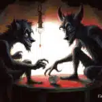 malfetto666 a devil and a man seat at the opposite sides of the 39ddfdd0 b981 446f 9426 52b90946dd14
