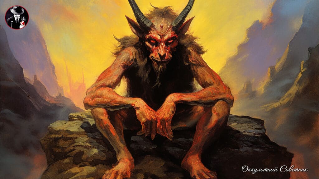 malfetto666 a hairy devil with hooves sits on the boulder horns 4c689cfe 1814 4530 ba77 cec52e16db7b