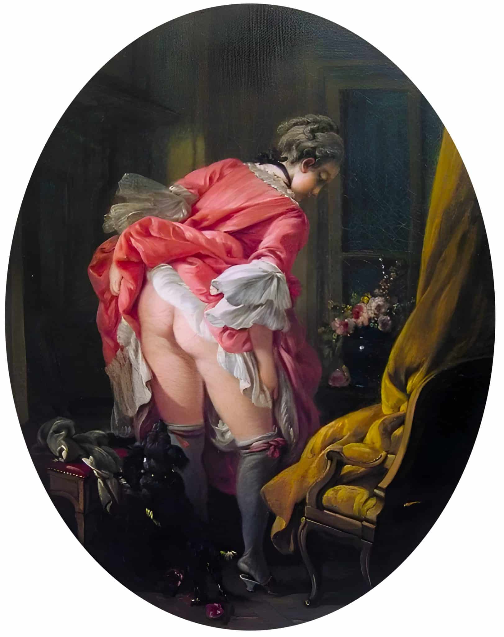 Поднятая юбка. Франсуа Буше. La Jupe relevee', 1742. Francois Bouche.