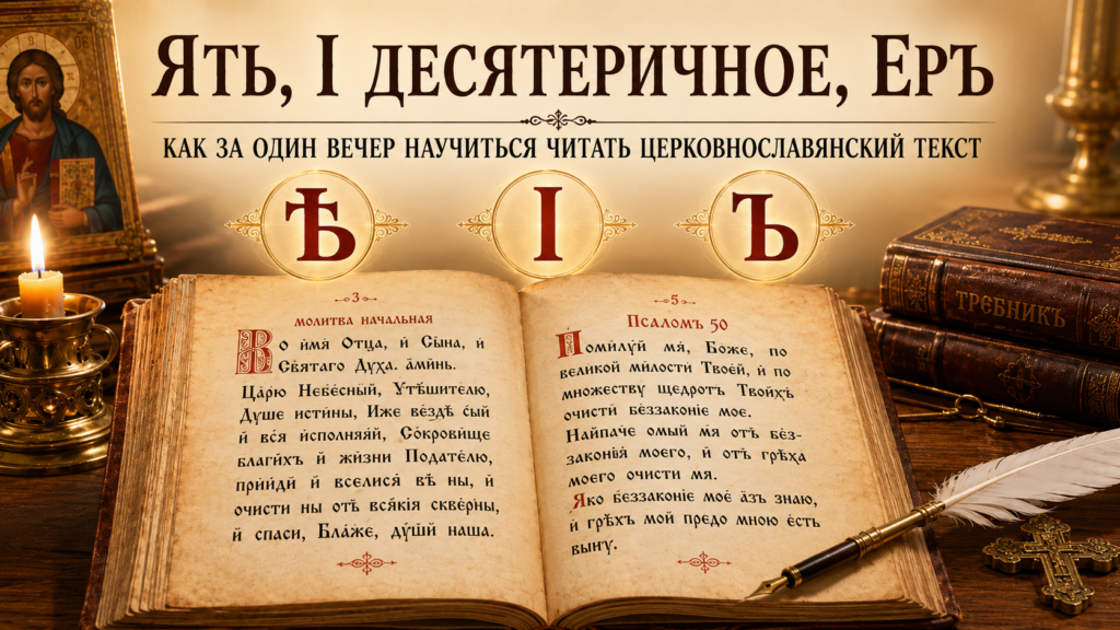 Ять, и десятеричное, еръ: как за один вечер научиться читать церковнославянский текст