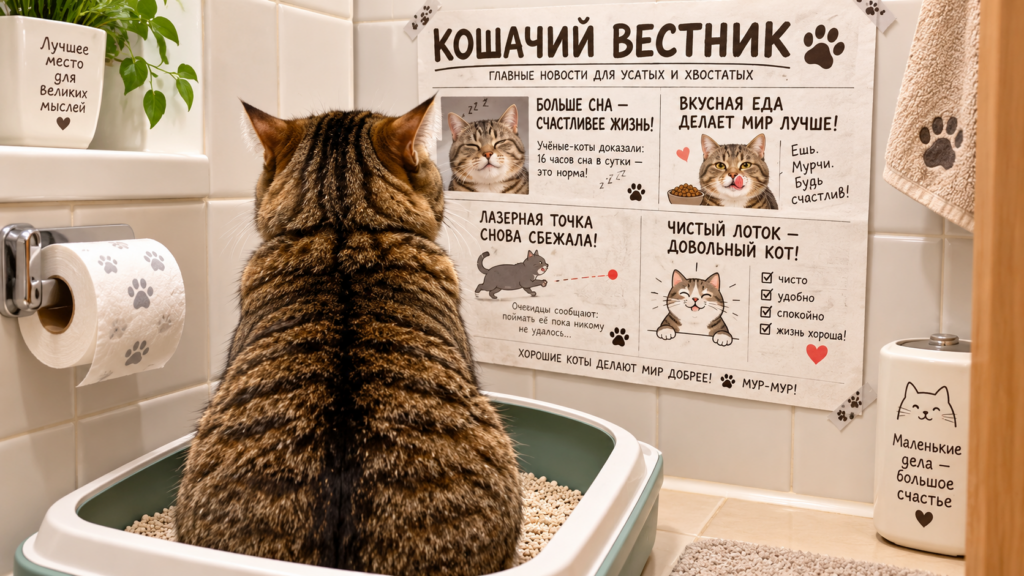 Стенгазета для кота: О чём думает ваш кот, пока вы думаете, что он ни о чём не думает